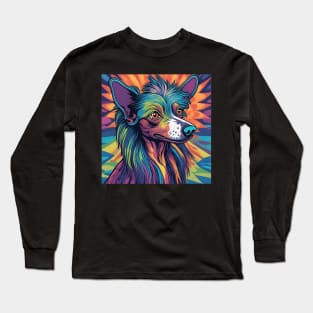 Psychedelic Chinese Crested Long Sleeve T-Shirt